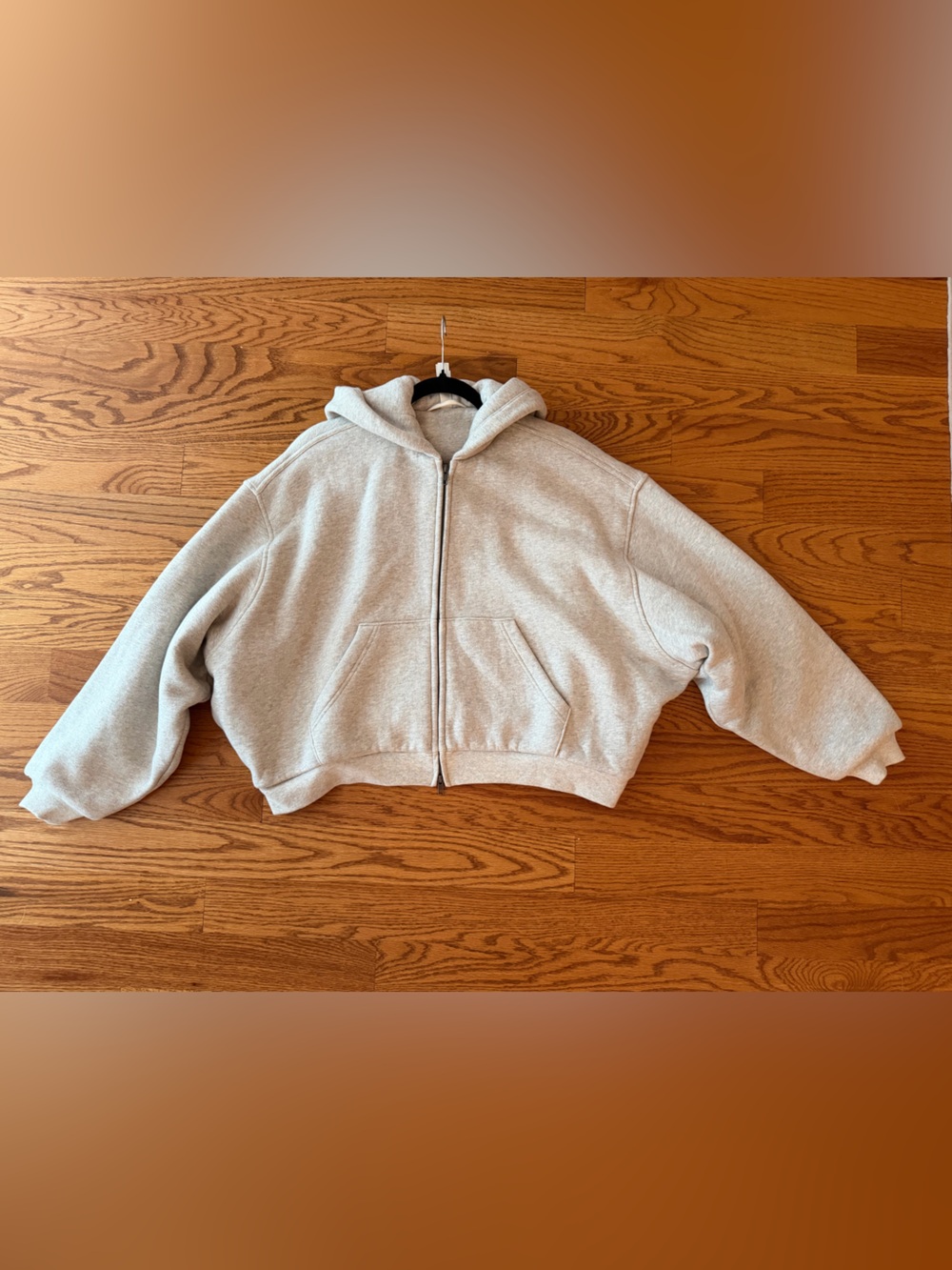 SKIMS Grey Zip-Up Hoodie Sweatshirt